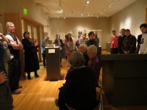 Nathaniel Wheelwright, Anne T. and Robert M. Bass Professor of Natural Sciences, Susan Wegner, Associate Professor of Art History, lead gallery talk in The Object Show