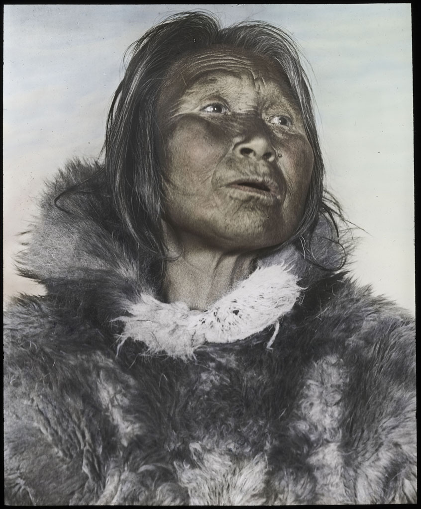 Donald Baxter MacMillan; Old Woman; 1913-1917; image; silver gelatin on glass; 10.16 cm x 8.26 cm x 0.64 cm (4 in. x 3 1/4 in. x 1/4 in.); TGM; North America