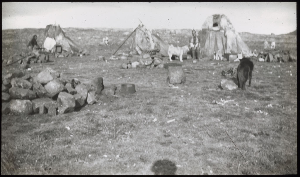 Donald Baxter MacMillan; Eskimo Village; 1913-1917; image; silver gelatin on glass; 10.16 cm x 8.26 cm x 0.64 cm (4 in. x 3 1/4 in. x 1/4 in.); TGM; North America