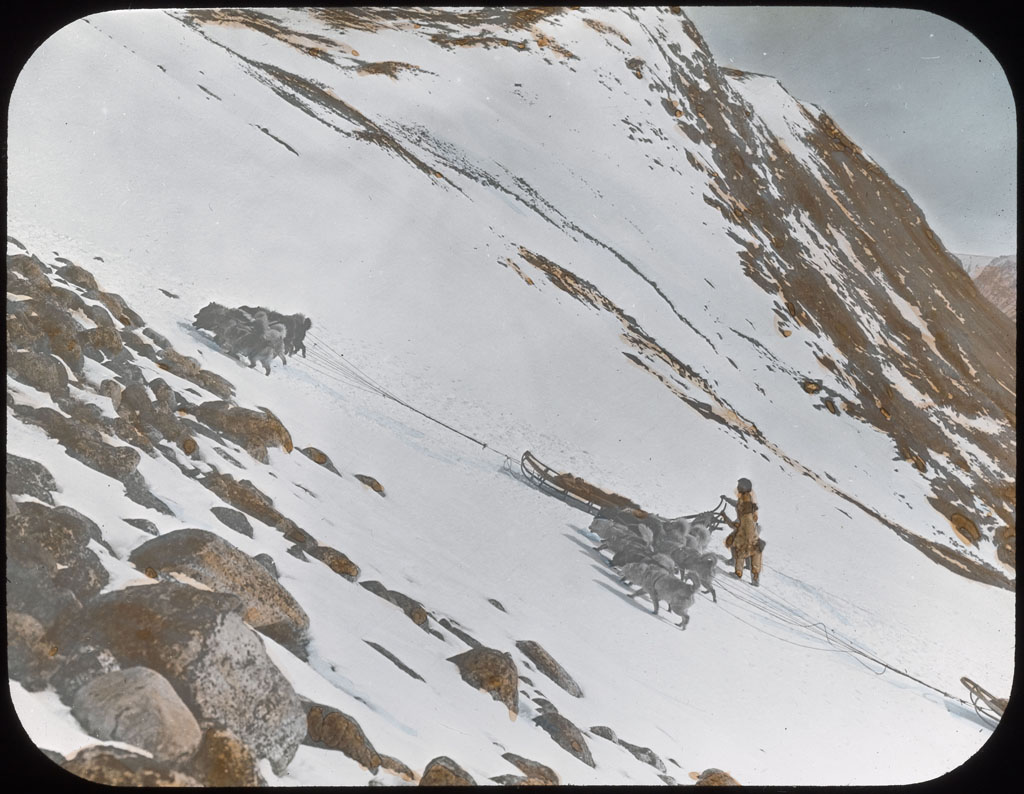 Donald Baxter MacMillan; Up Steep Hill Near Etah; 1913-1917; image; silver gelatin on glass; 10.16 cm x 8.26 cm x 0.64 cm (4 in. x 3 1/4 in. x 1/4 in.); TGM; North America