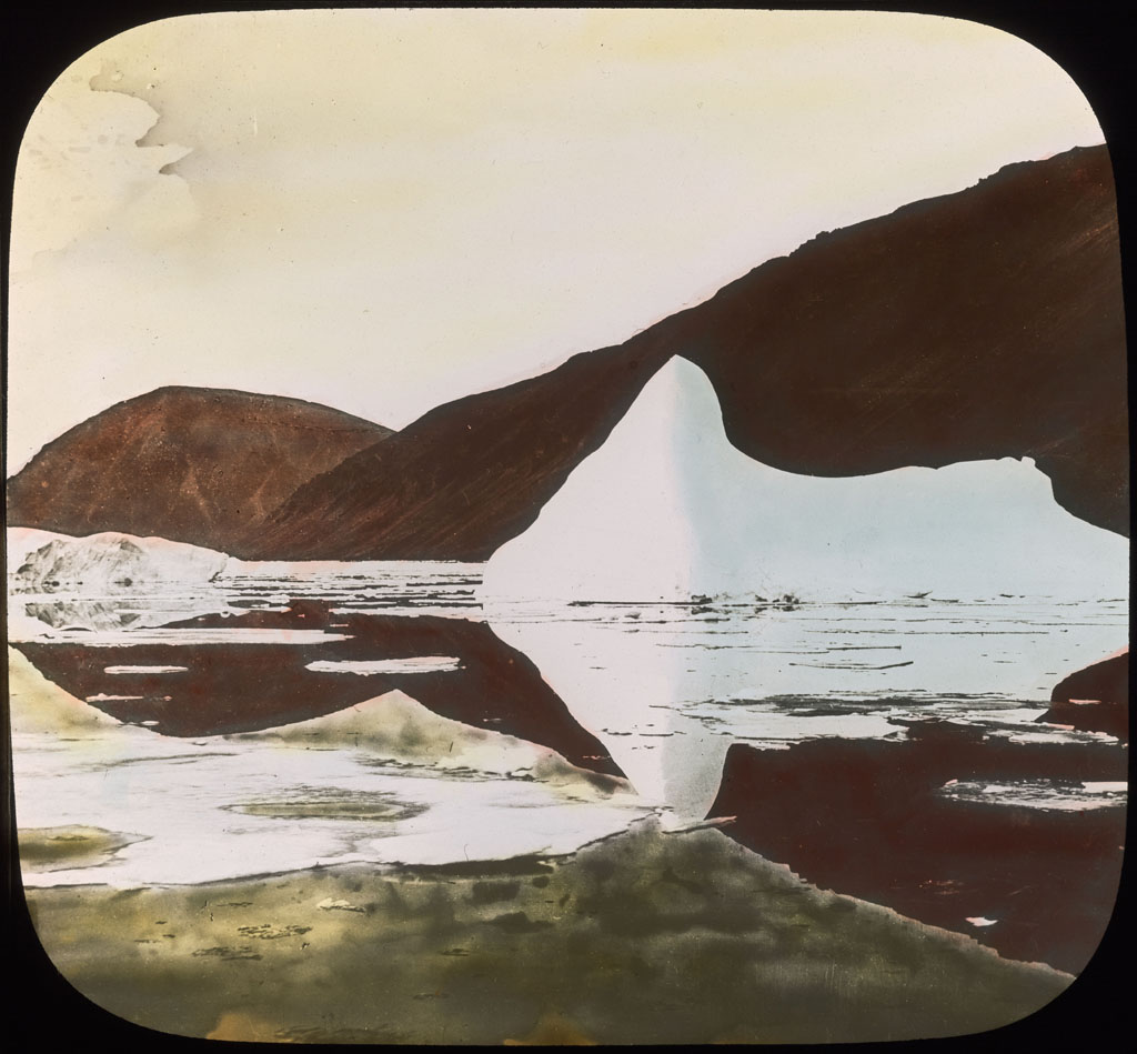 Donald Baxter MacMillan; Cape Union: Iceberg and reflections ; 1913-1917; image; silver gelatin on glass; 10.16 cm x 8.26 cm x 0.64 cm (4 in. x 3 1/4 in. x 1/4 in.); TGM; North America