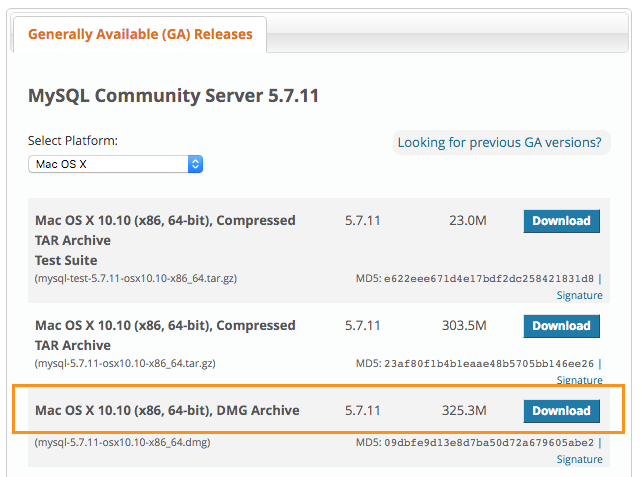 mysql mac os x download