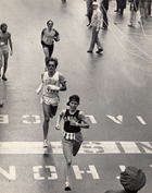 Joan Benoit '79 was a senior at the College when, wearing a Bowdoin singlet and a Red Sox cap, she crossed the finish line, winning the 1979 Boston Marathon in what was then a women's course-record of 2:35:15.