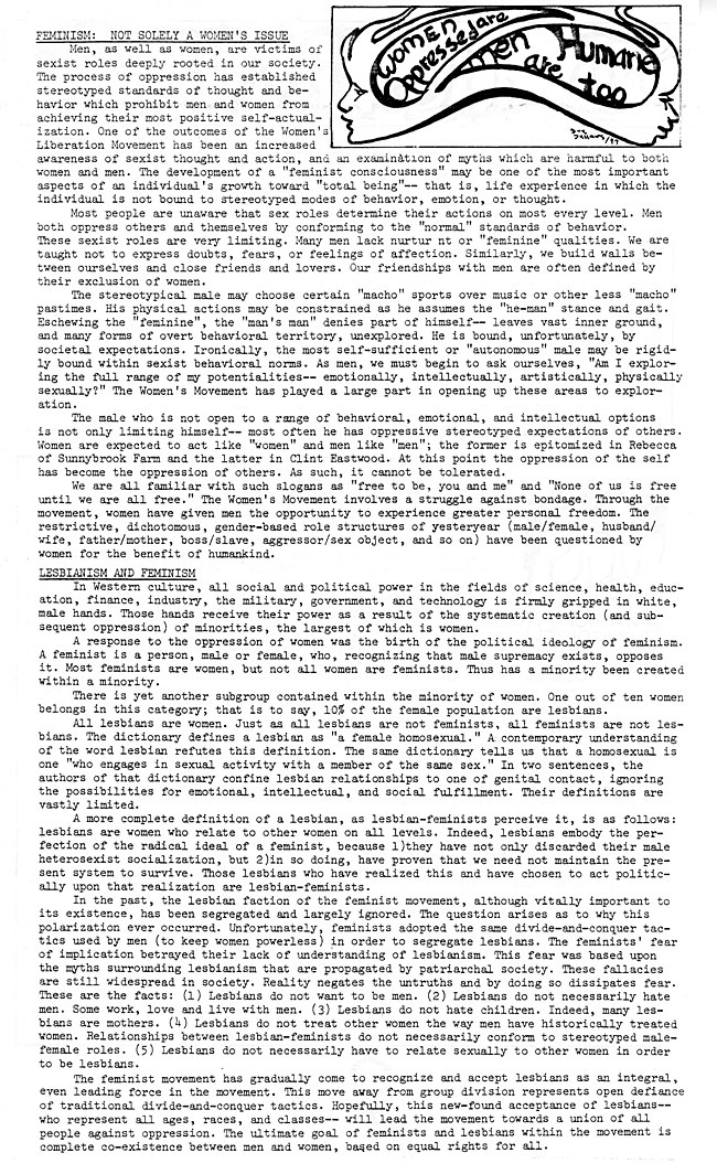 CS62 Page 2 - To The Root: Feminist Issue 