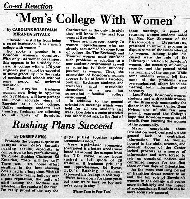 EN23.1 - The Newly Coeducational Bowdoin: A ‘Men’s College With Women?’