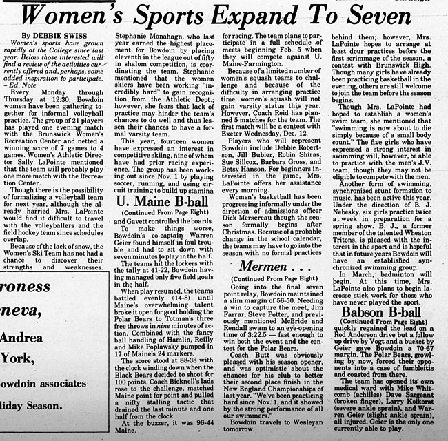 JH57 - Orient Article: Women's Sports Expand to Seven