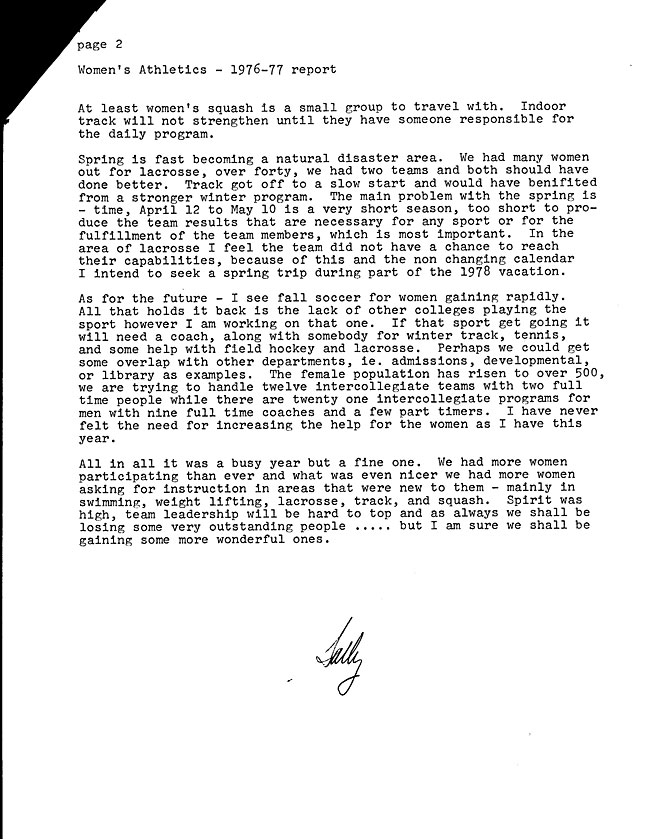 JH58 Page 2 -  Letter from Sally LaPointe to President Howell