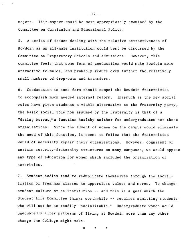 The Annual Report of the Student Life Committee 1968 (excerpt: coordinate colleges) - sb-8-page-5