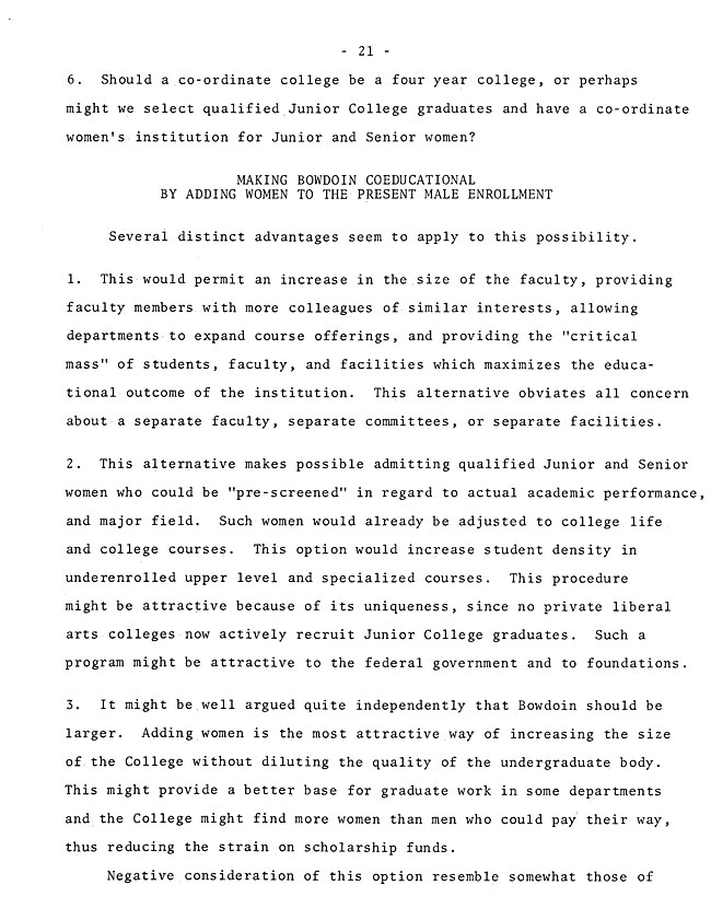 The Annual Report of the Student Life Committee 1968 (excerpt: coordinate colleges) - sb-8-page-9
