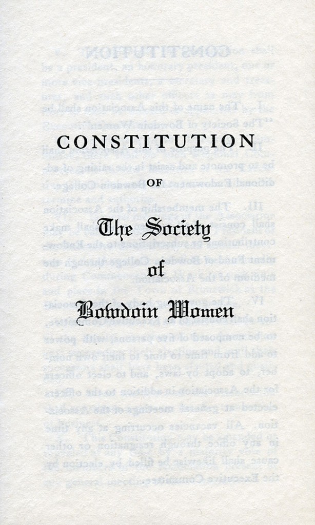 Society of Bowdoin Women Constitution - sc4-1