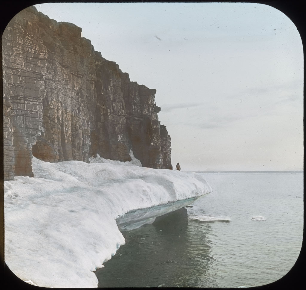 Donald Baxter MacMillan; Icefoot high up; 1913-1917; image; silver gelatin on glass; 10.16 cm x 8.26 cm x 0.64 cm (4 in. x 3 1/4 in. x 1/4 in.); TGM; North America