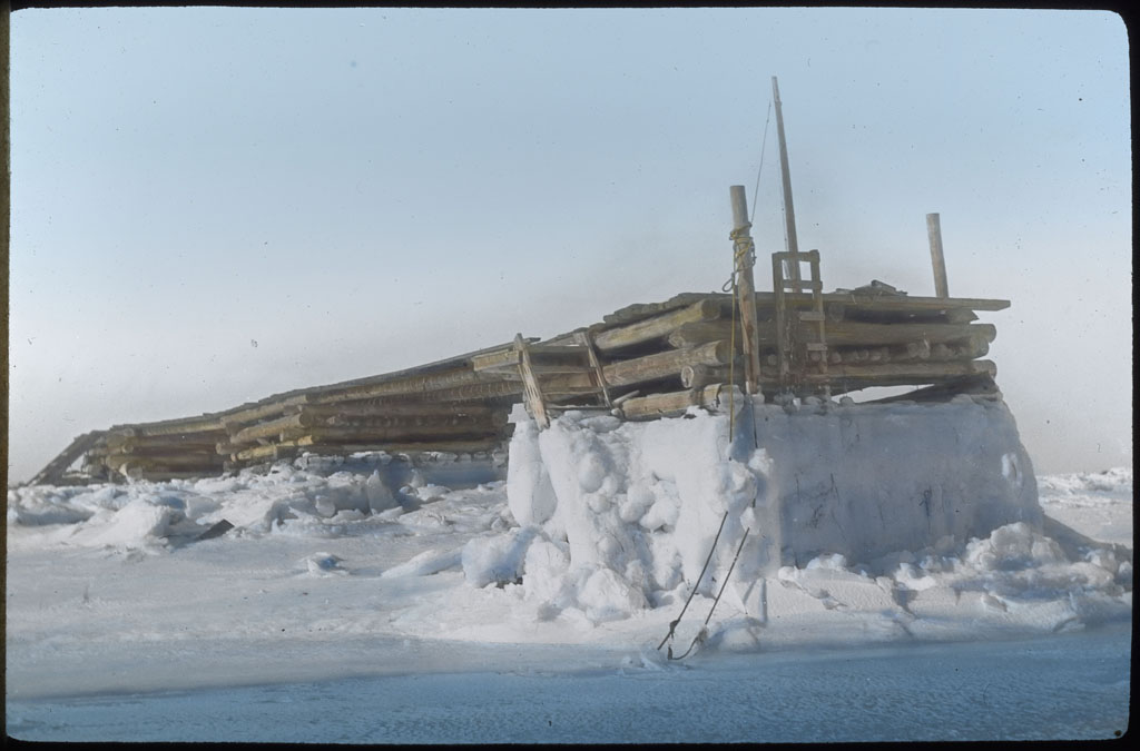Donald Baxter MacMillan; Icefoot, forming around dock ; 1913-1917; image; silver gelatin on glass; 10.16 cm x 8.26 cm x 0.64 cm (4 in. x 3 1/4 in. x 1/4 in.); TGM; North America