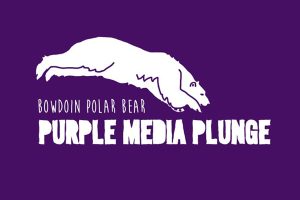 The 2017 Bowdoin Polar Bear Purple Media Plunge t-shirt design (thanks Laura Griffee!)