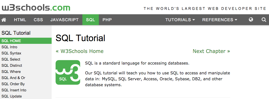 W3Schools SQL Tutorial