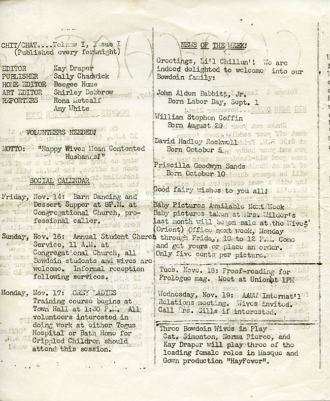 Bowdoin Wives Association "Chit-Chat"  SC 6 - page 2